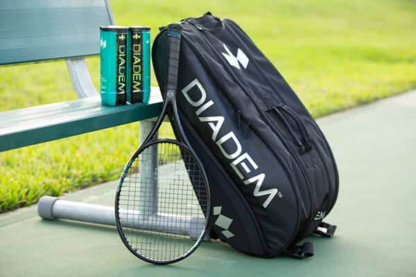 Diadem Tour 12 Pack Nova Racket Bag (Black/Chrome) - Image 2